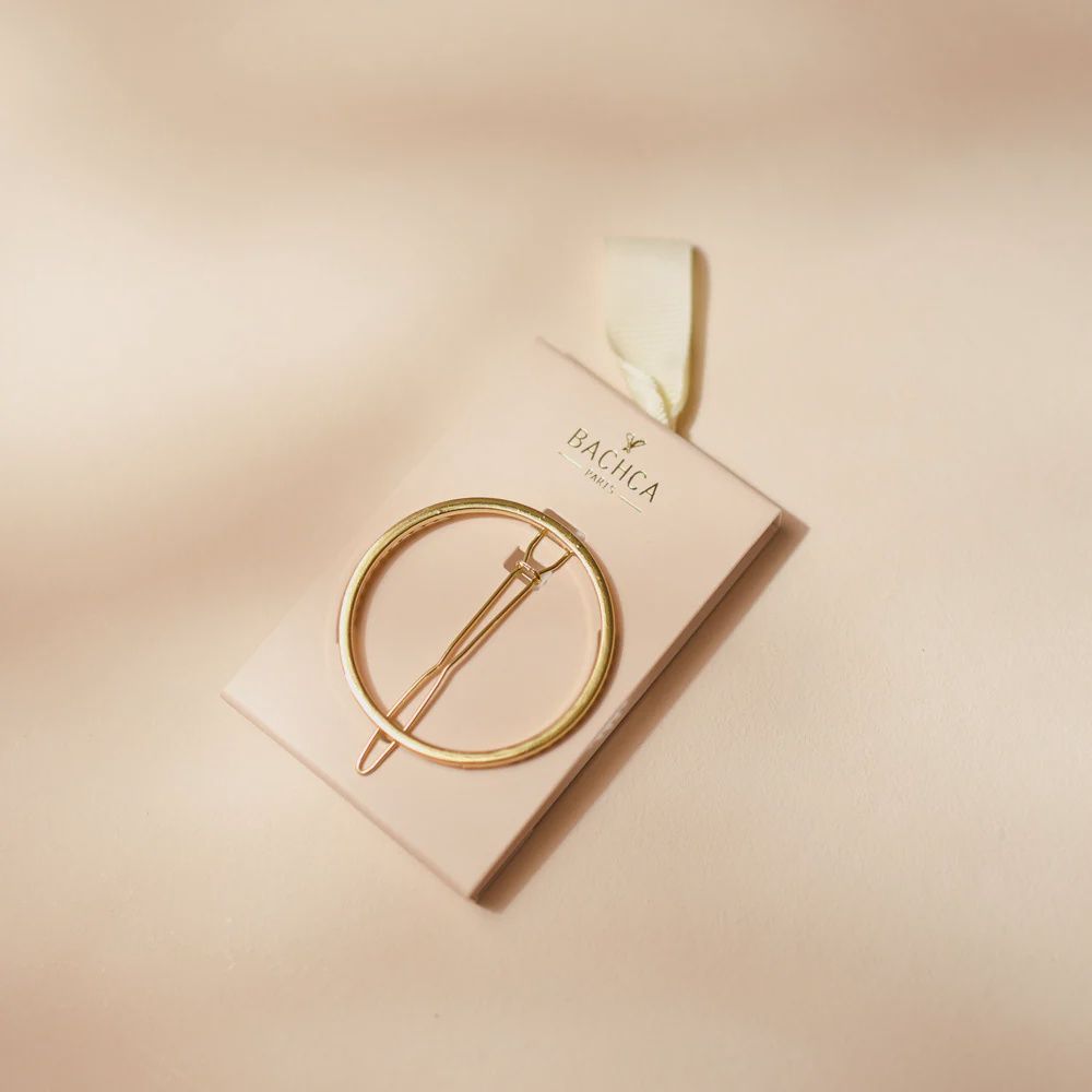 Golden Round Barrette