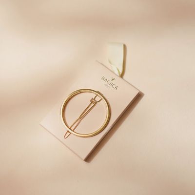 Golden Round Barrette