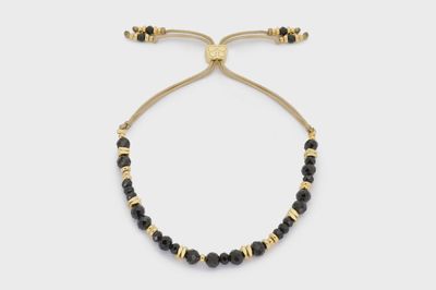 Bliss Black Spinel Gold Slider Bracelet