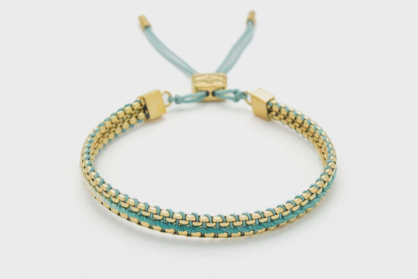 Bloom Gold &amp; Turquoise Braided Bracelet