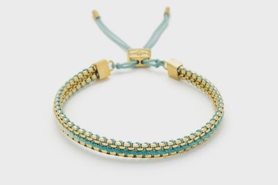 Bloom Gold &amp; Turquoise Braided Bracelet