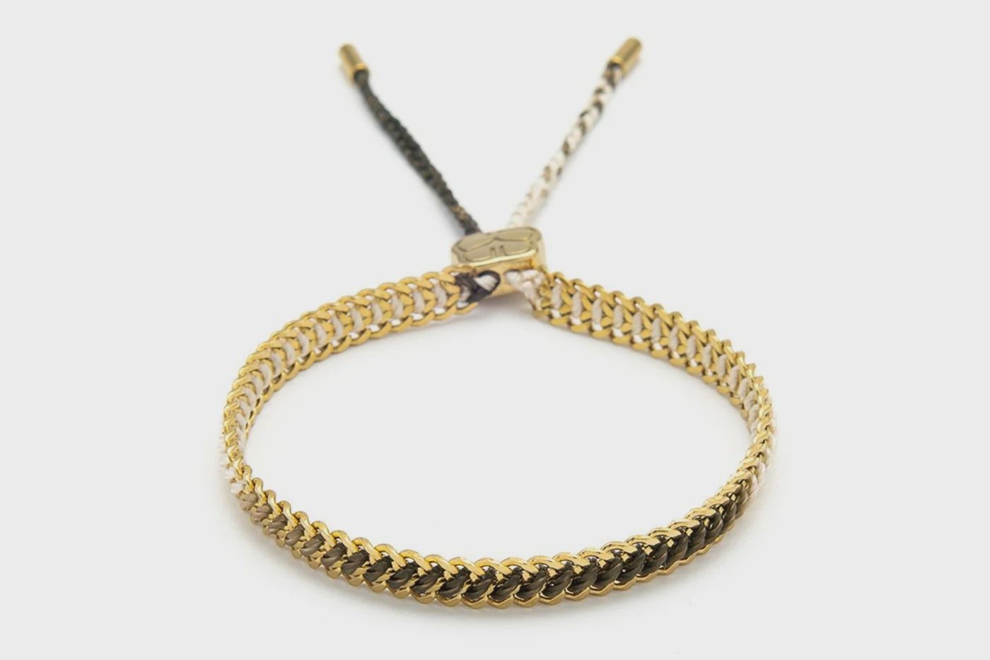 Athena White &amp; Gold Braided Bracelet