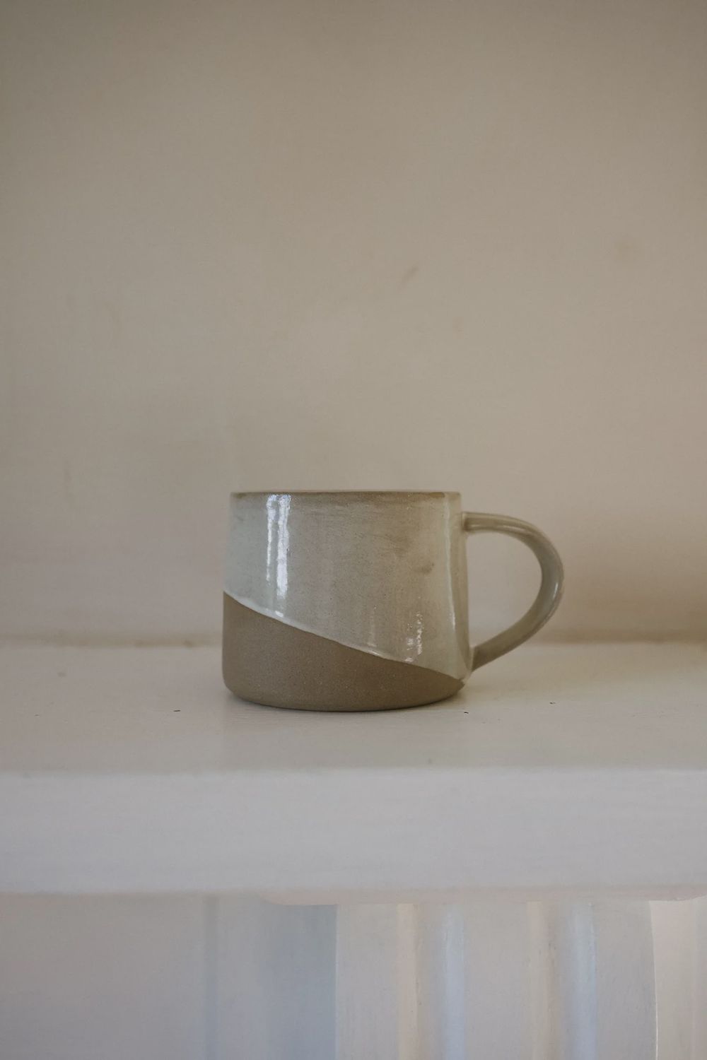 Milk White Slanted Glaze Koko Mug