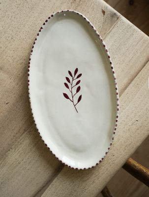 Handpainted Botanic Oval Plate