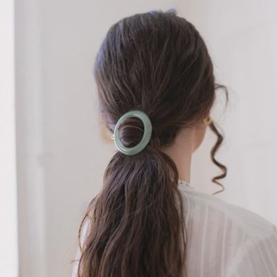 Round Water Green Barrette