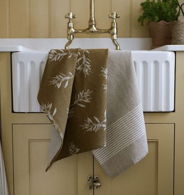 Mustard Olive Grove &amp; Kusama Stripe Tea Towels