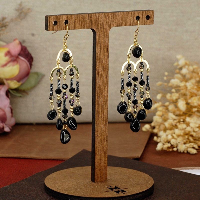 Black Agate Drop Earrings