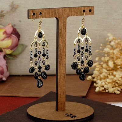 Black Agate Drop Earrings