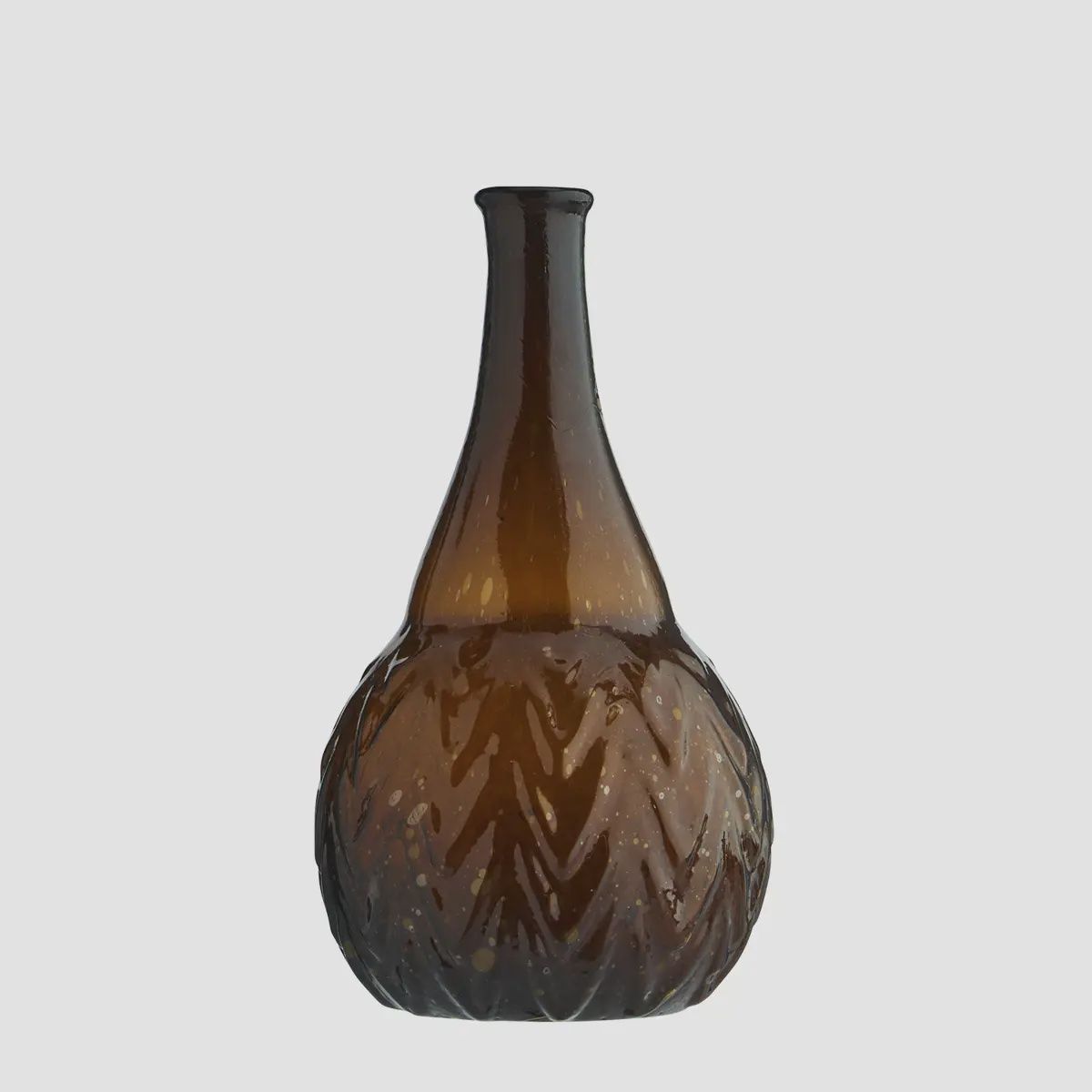 Dark Amber Recycled Glass Vase