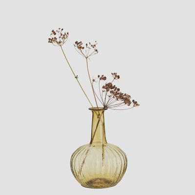 Yellow Recycled Bulb Glass Vase