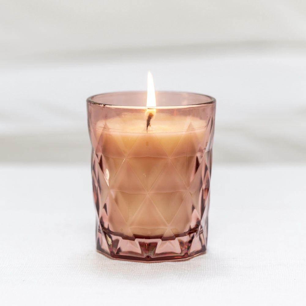 Rhubarb Glass Votive Candle