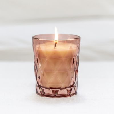 Rhubarb Glass Votive Candle