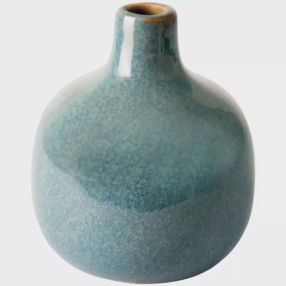 Smoke Blue Stem Vase