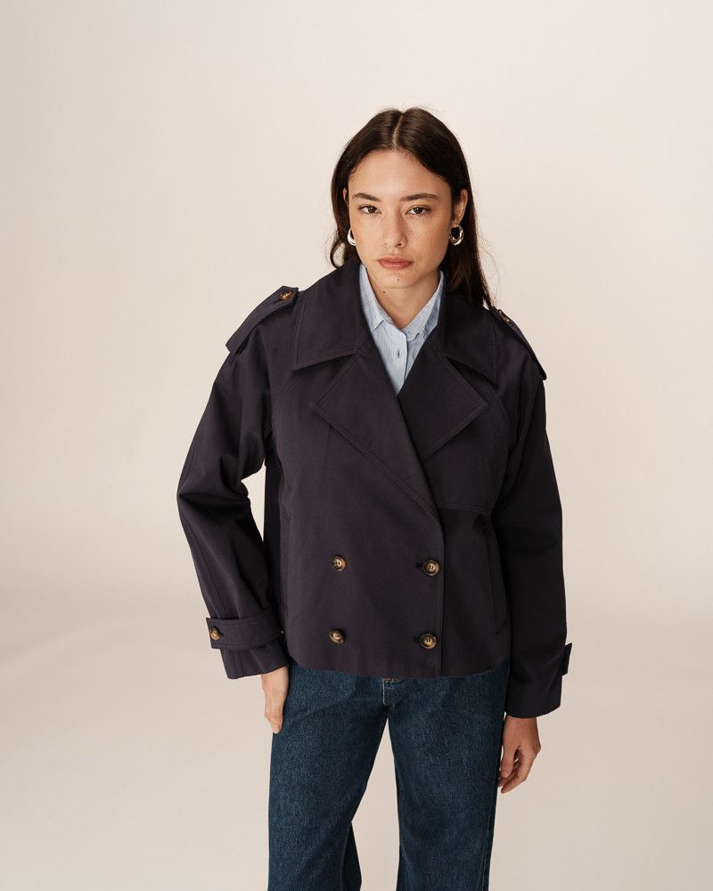 Printemps Trench Coat, Colour: Marine, Size: Extra Small