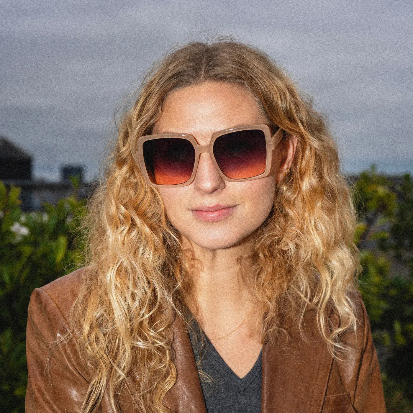 XL Square Sunglasses, Colour: Beige