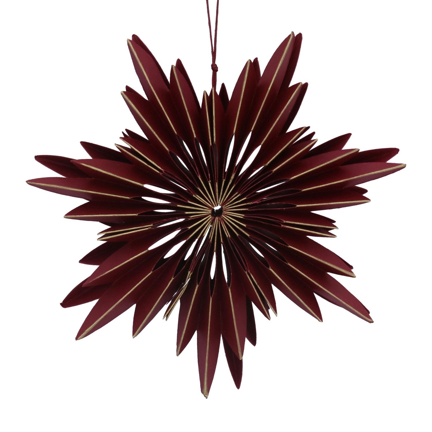 Burgundy Starburst Paper Decoration