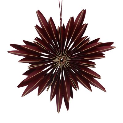 Burgundy Starburst Paper Decoration