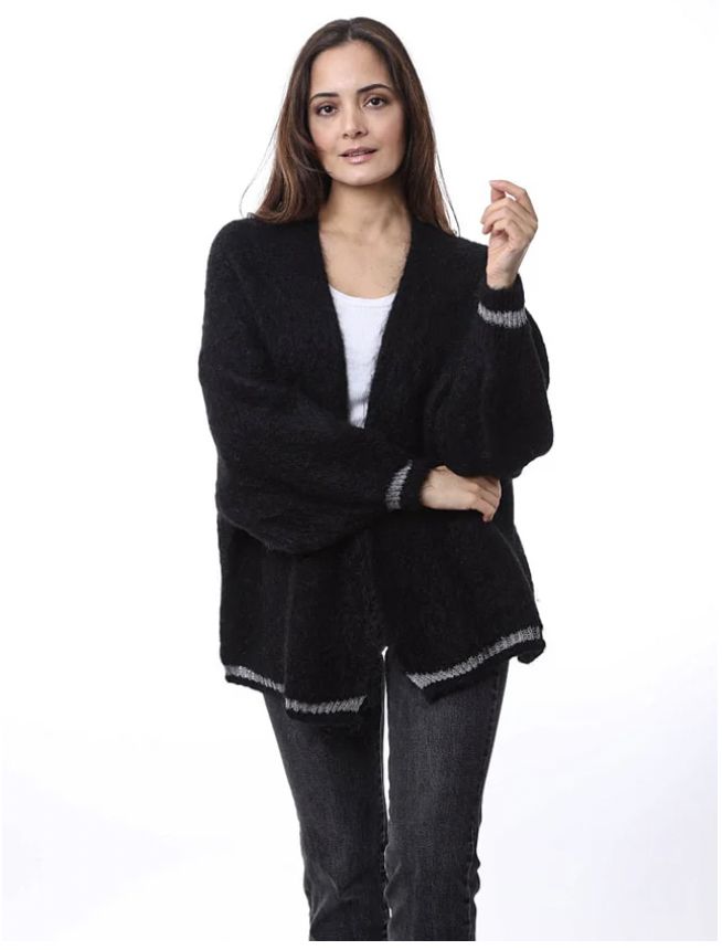 Black Cardigan, Colour: Black, Size: One Size