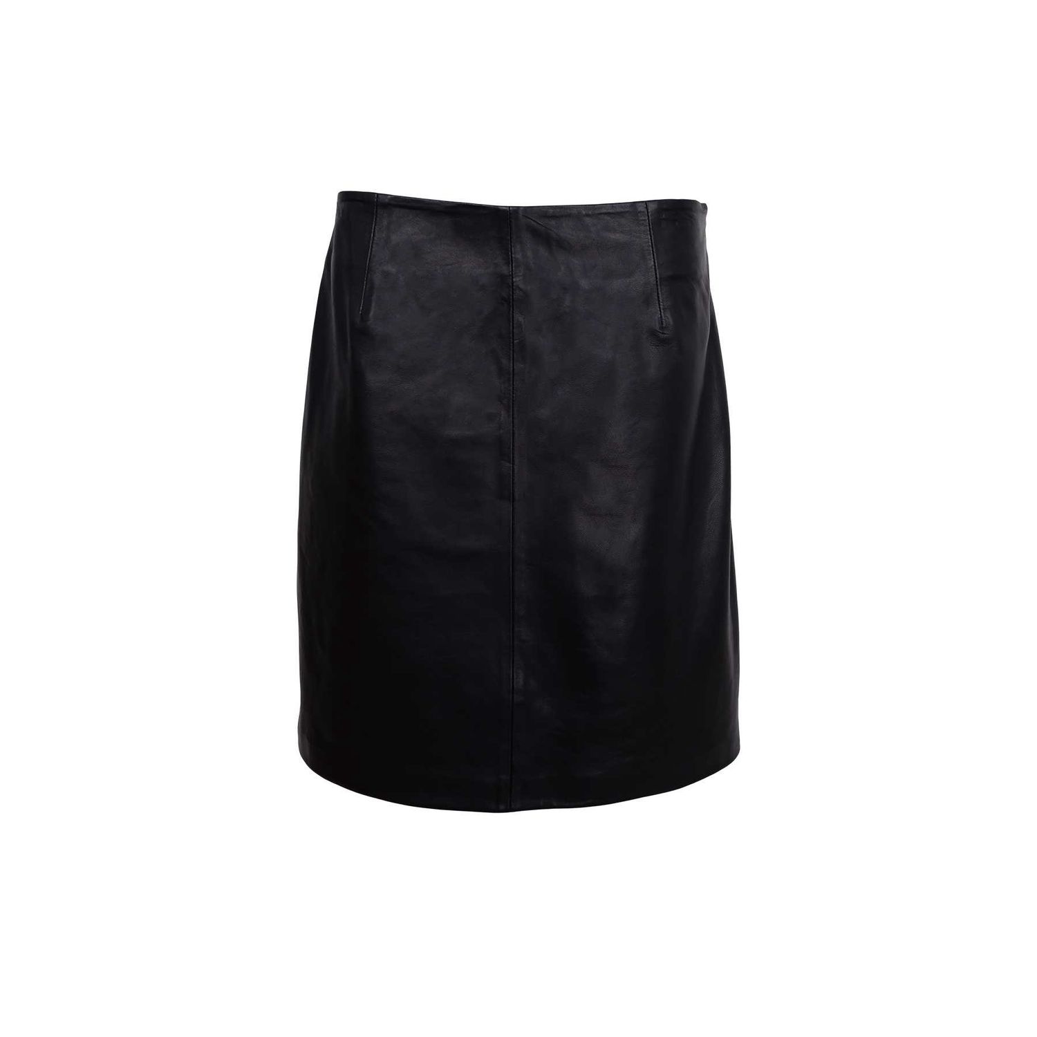 Sabine Short Leather Skirt, Colour: Black, Size: S/M