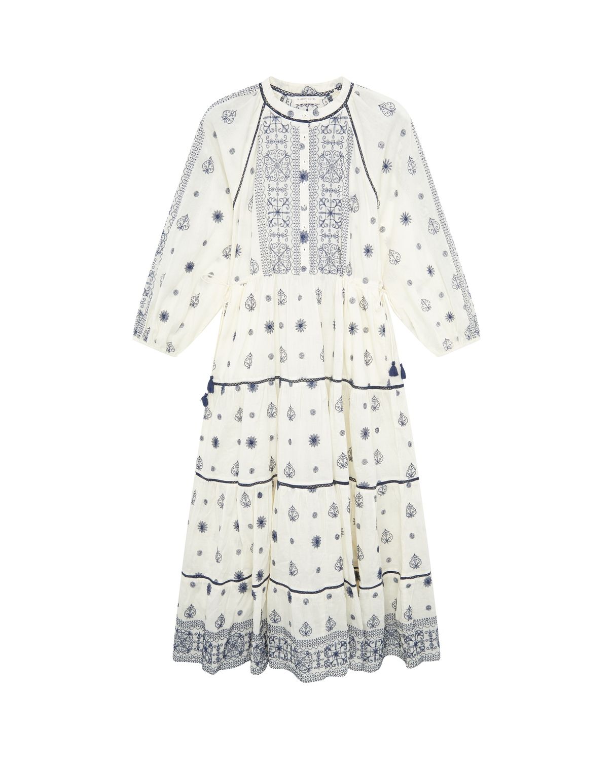 Caroline Cotton Dress, Colour: Off-White, Size: Small
