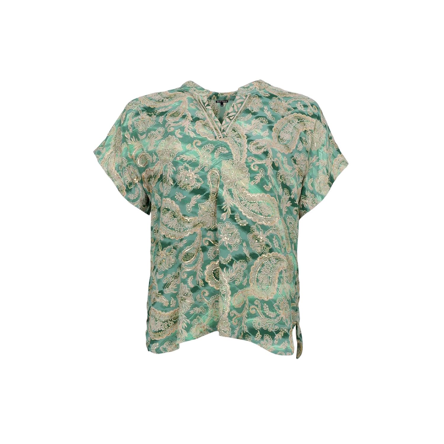 Luna Andrea Top, Colour: Floral Green, Size: S/M