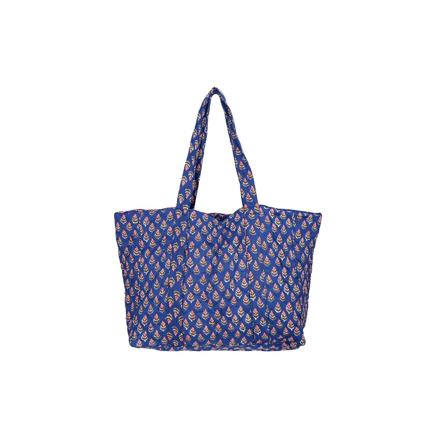 Flora Quilted Tote Bag, Colour: Blue Icon