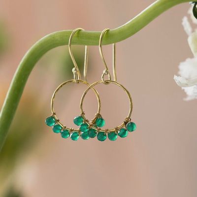 Aventurine Compassion Gold Earrings