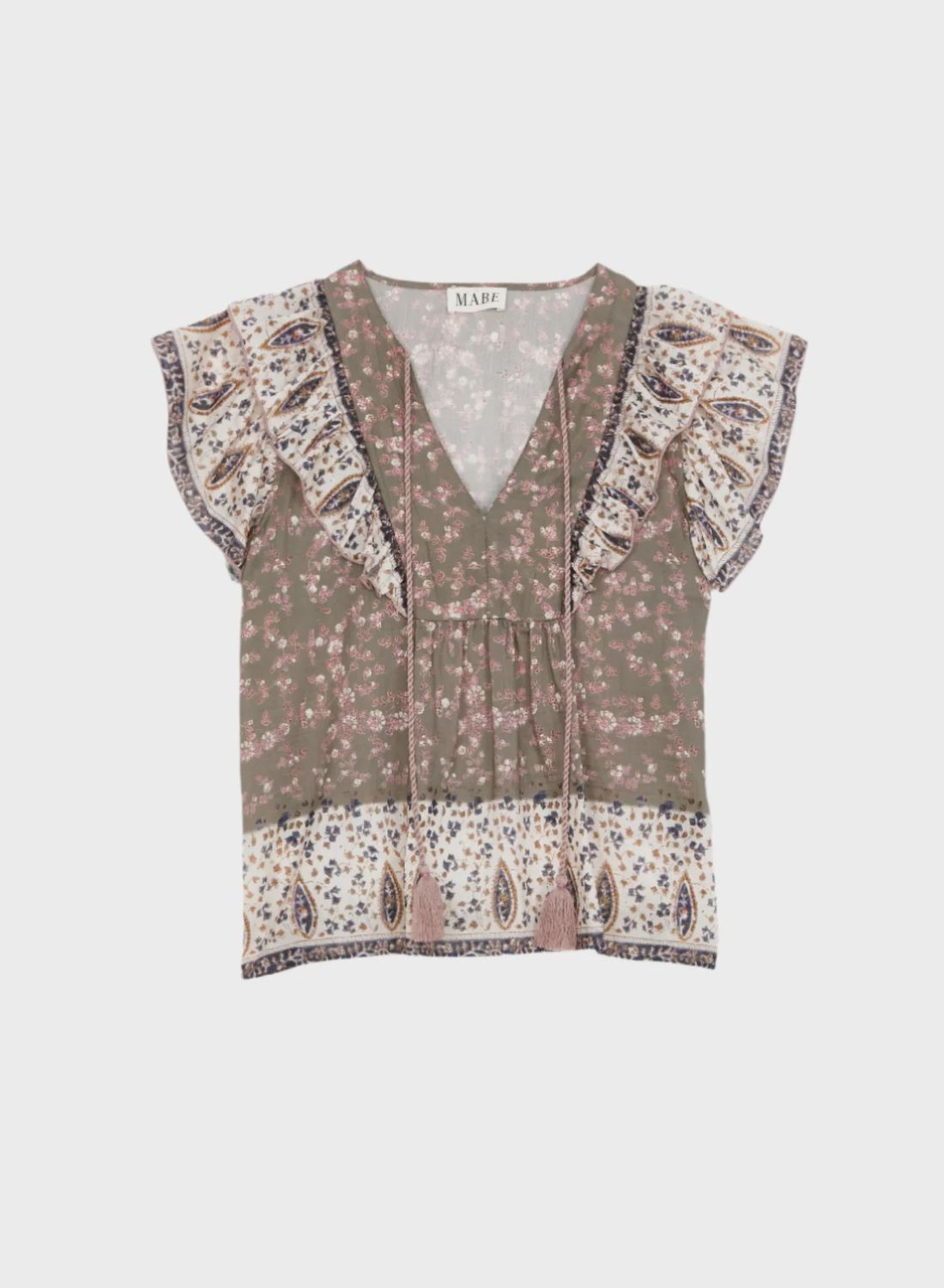 Bani Print Frill Top, Colour: Multi, Size: Small
