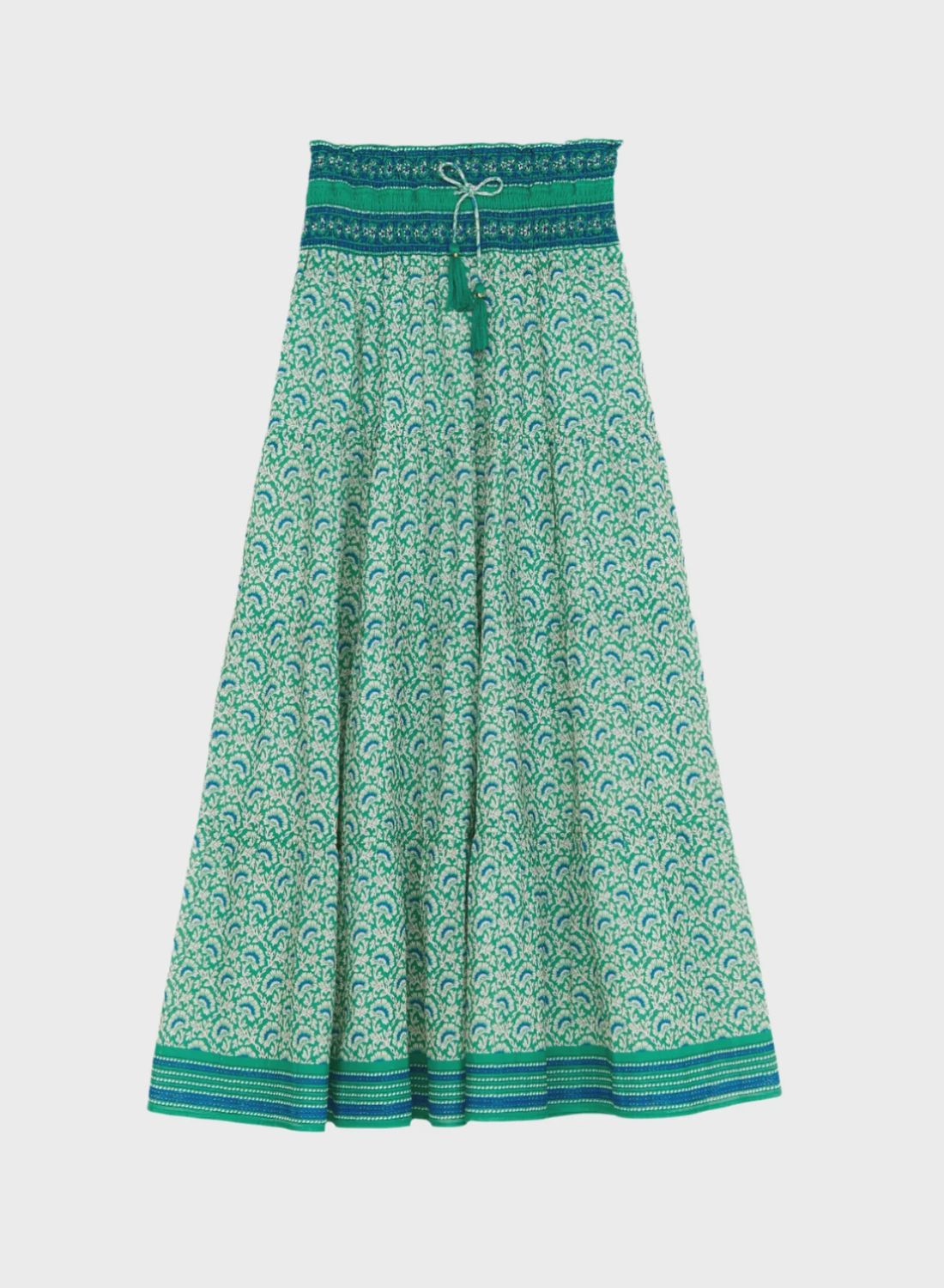 Dana Print Maxi Skirt, Size: Small, Colour: Green