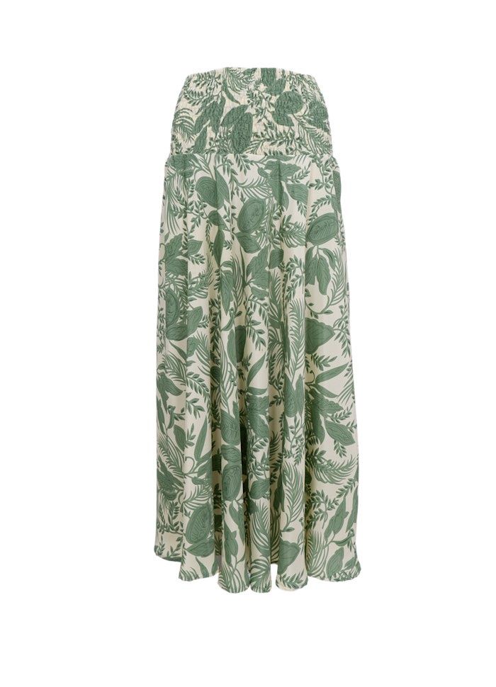 Luna Long Smock Skirt, Size: S/M, Colour: Sage Green