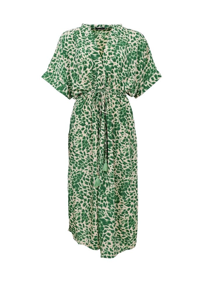 Luna Kaftan Tie Dress, Colour: Green Leo, Size: One Size