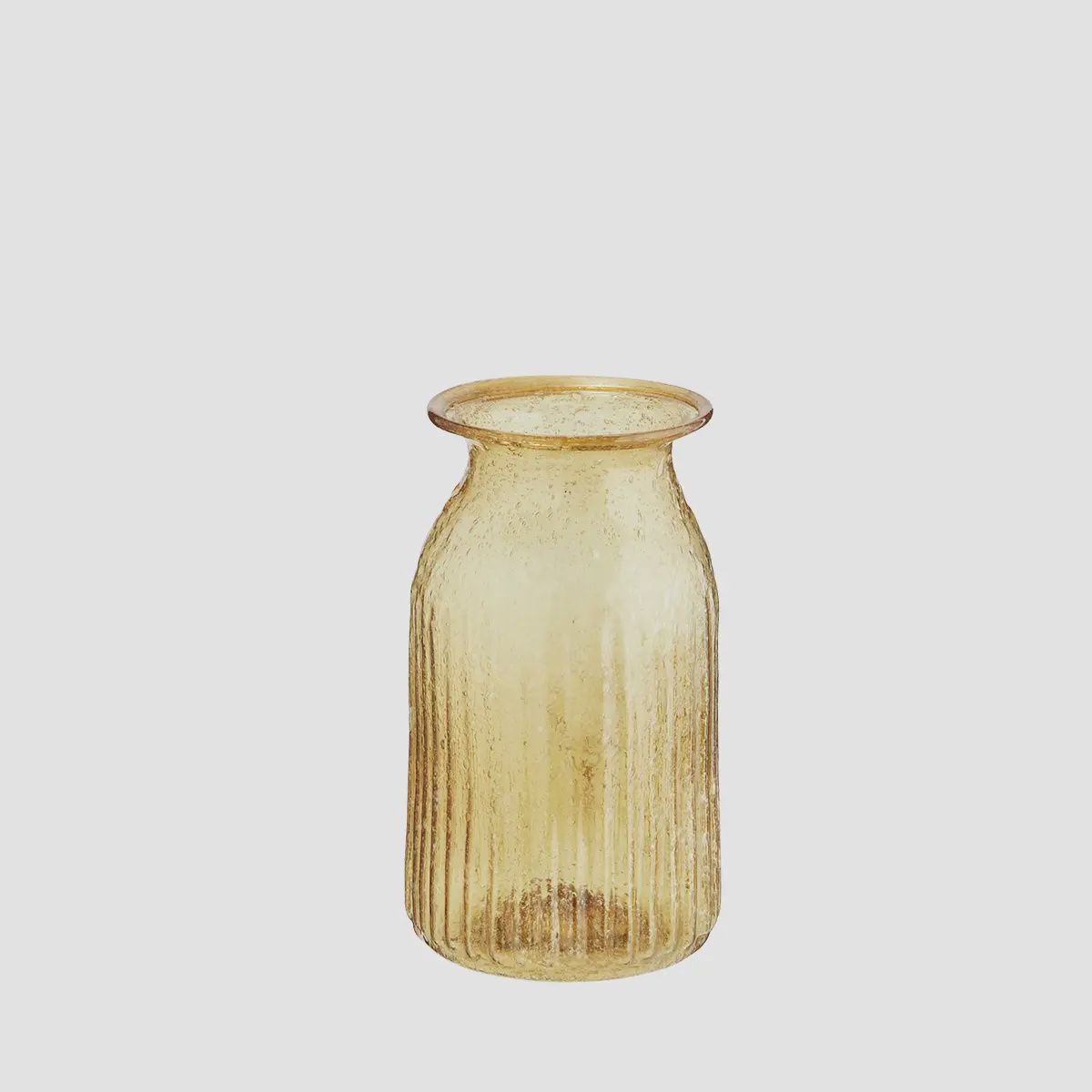 Yellow Recycled Glass Cylinder Vase