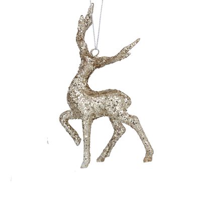 Gold Glitter Stag Decoration