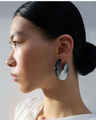 Flat Horn Hoop Earrings