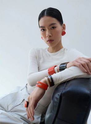 Brown Natural Horn Cut Out Cuff