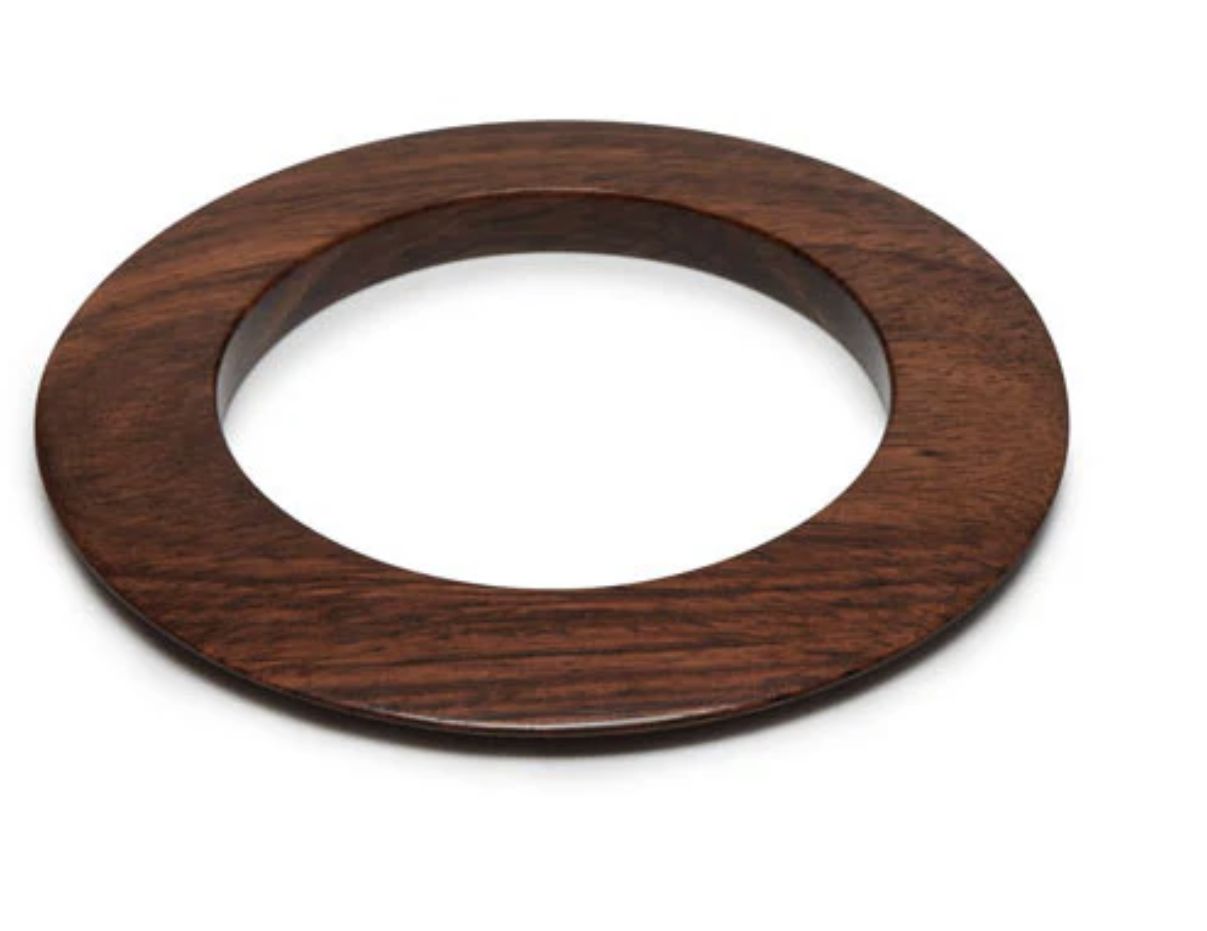 Flat Plain Wood Bangle, Size: Medium, Colour: Brown Wood