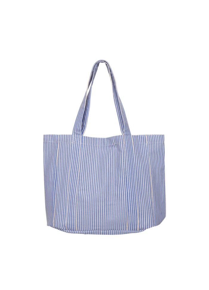 Nella Canvas Bag, Colour: Blue/White