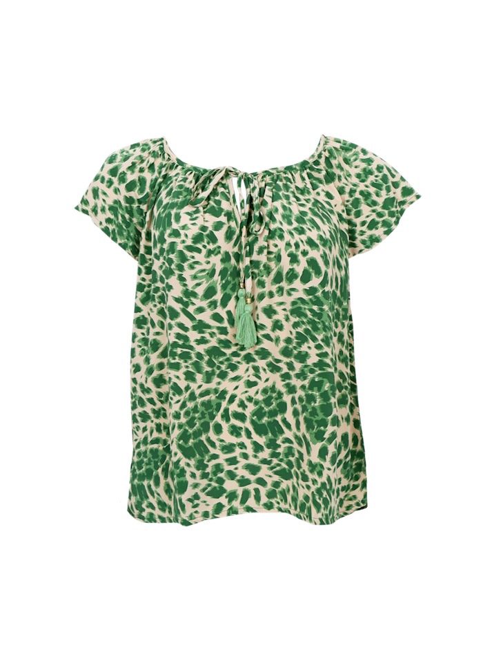 Luna Dana Blouse, Size: S/M, Colour: Green Leo