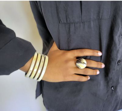 Natural Buffalo Horn Round Ring