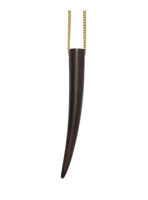 Long Black Wood Tusk Pendant