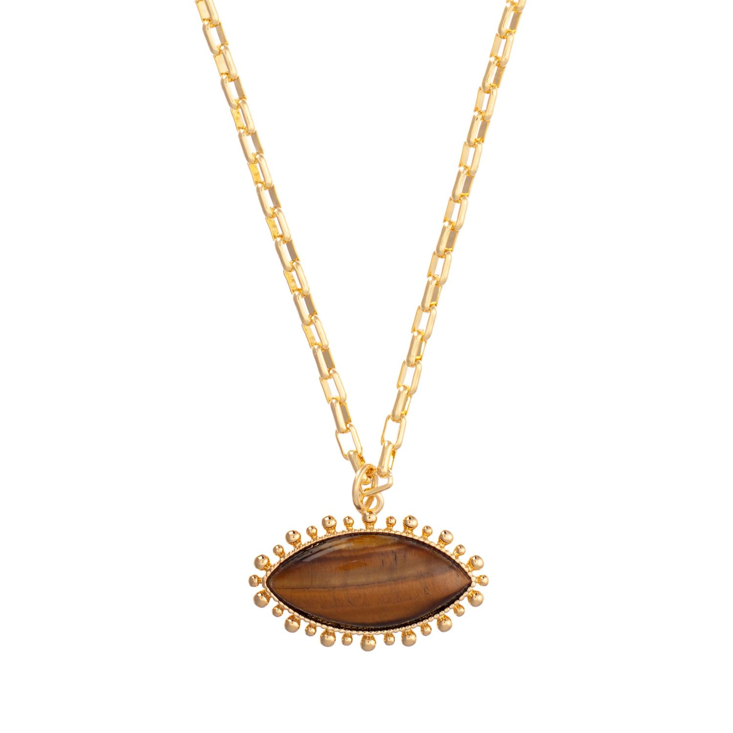 Tiger&#39;s Eye Pendant Necklace