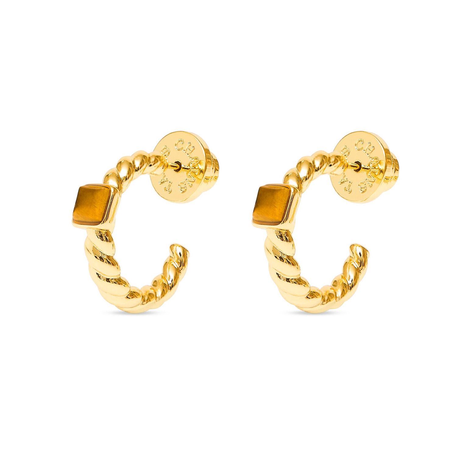 Tiger&#39;s Eye Everyday Twist Hoops