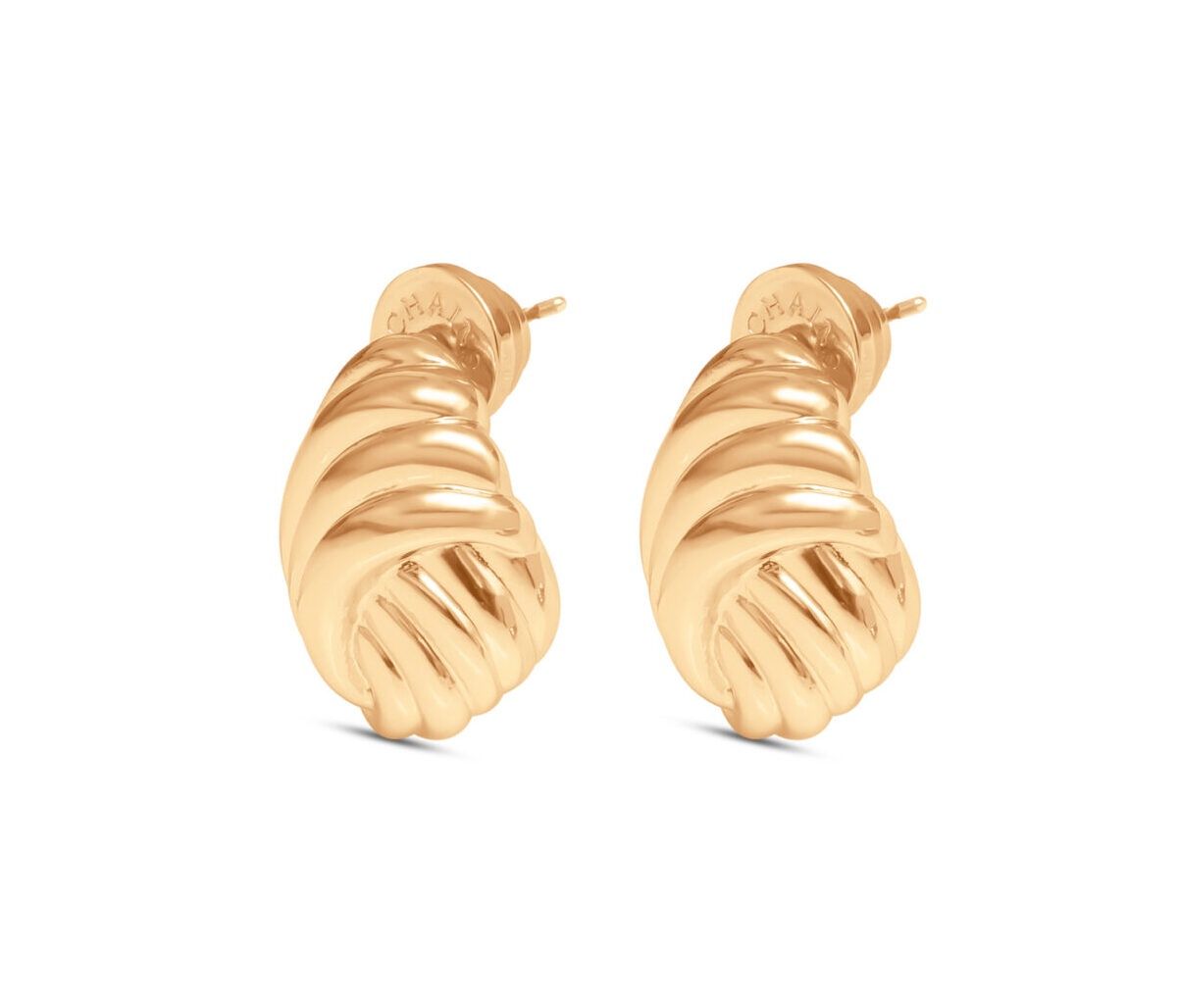 Mini Swirl Stud Gold Earrings