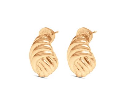 Mini Swirl Stud Gold Earrings