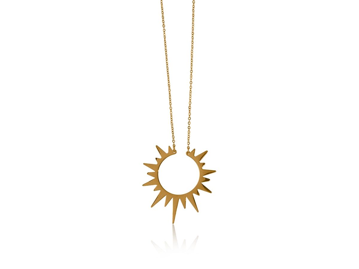 Helios Stainless Steel Necklace, Colour: Gold