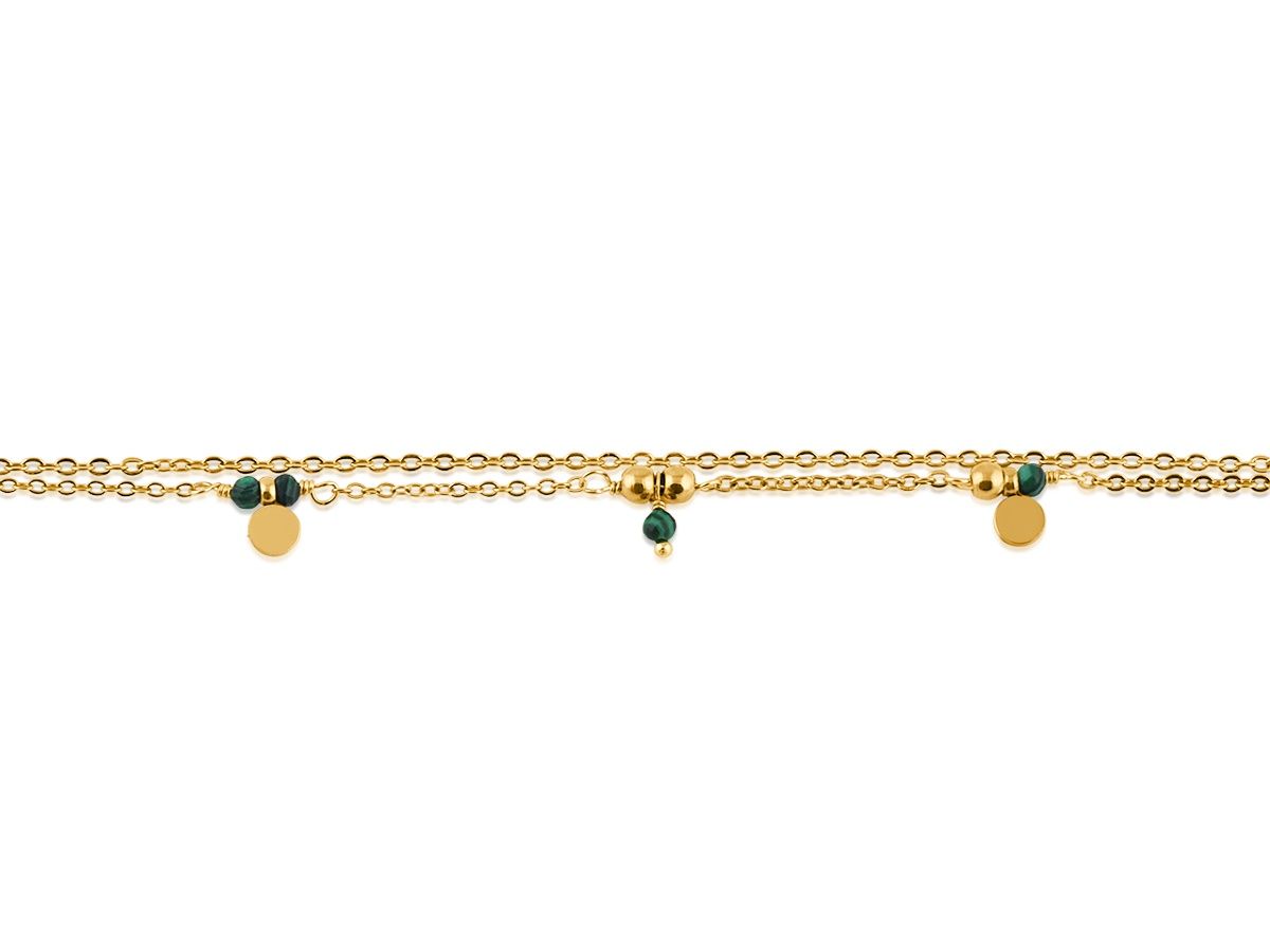 Kathryn Stainless Steel Bracelet, Colour: Gold/Green