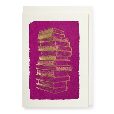 Gold Books Small Letterpress Card
