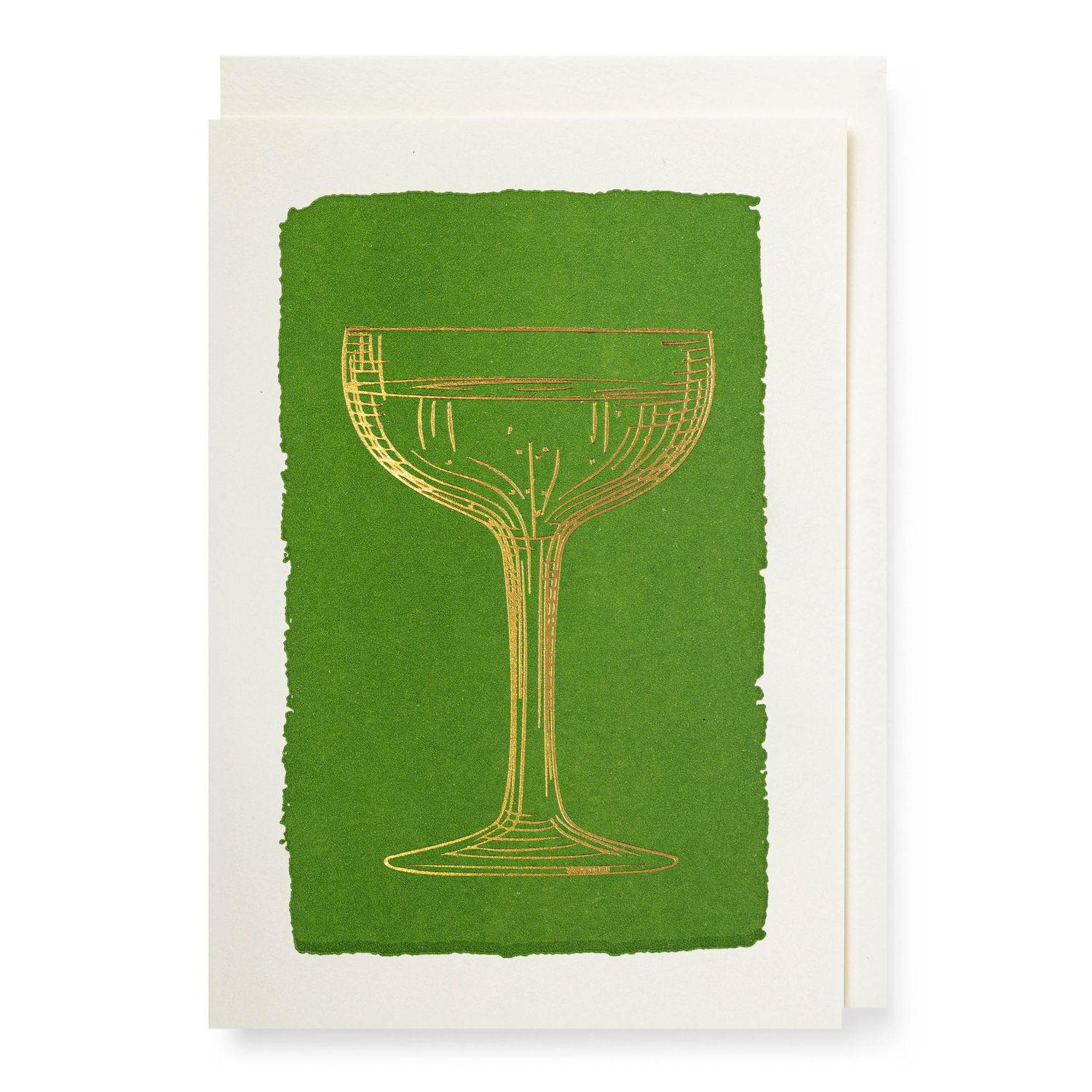 Gold Champagne Small Letterpress Card