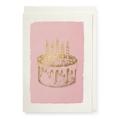 Gold Cake Small Letterpress Card