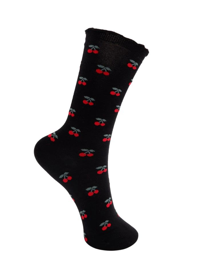 Cherry Socks, Colour: Black